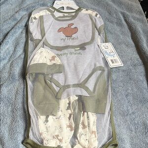 Carter's Gray and Olive Baby Bodysuit Set
